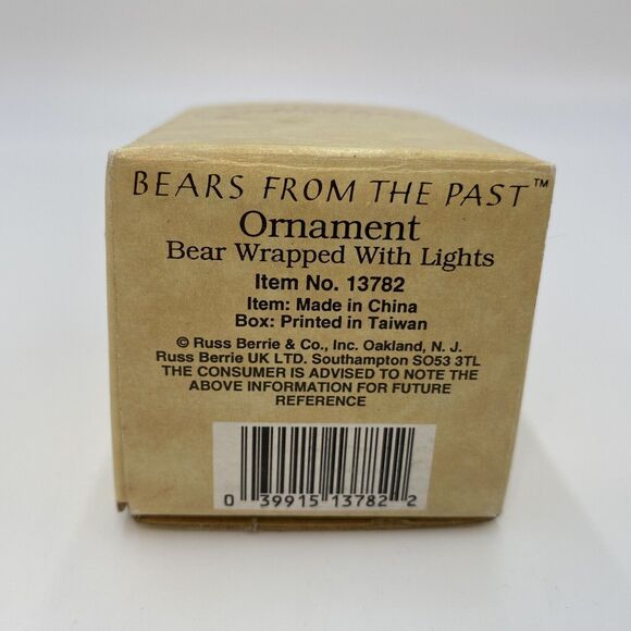Russ Bears from the Past Christmas Ornament Bear Wrapped with Lights Sled #13782 - Picture 10 of 10